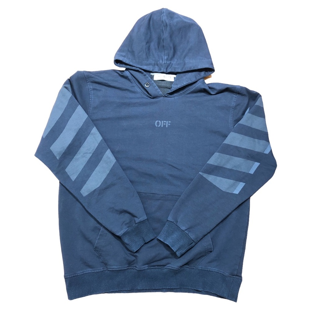 Off white black hoodie size large streetwear